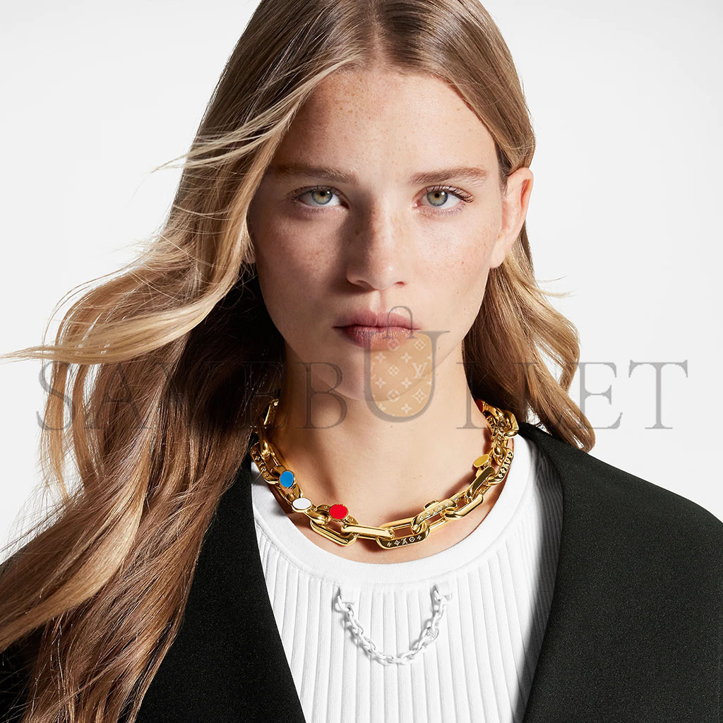 l**is V*t*n x yayoi kusama lv edge painted dots necklace m01061